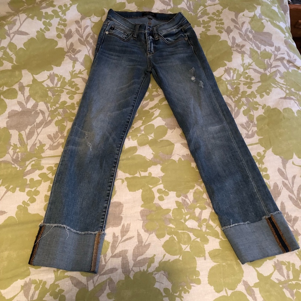 High waisted cropped jeans